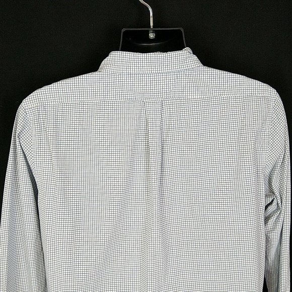 American Eagle Outfitters Mens L Shirt White Checked Slim Fit Button Up Long Slv - Picture 7 of 10